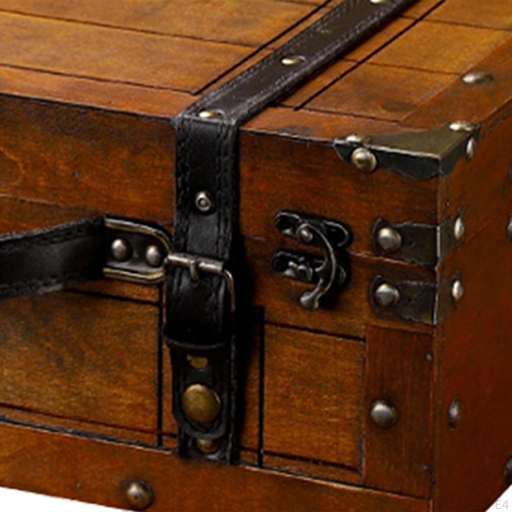 Old Fashioned Wood Storage Box Suitcase Jewelry Chest Elegant for Travelers Versatile with Hinged