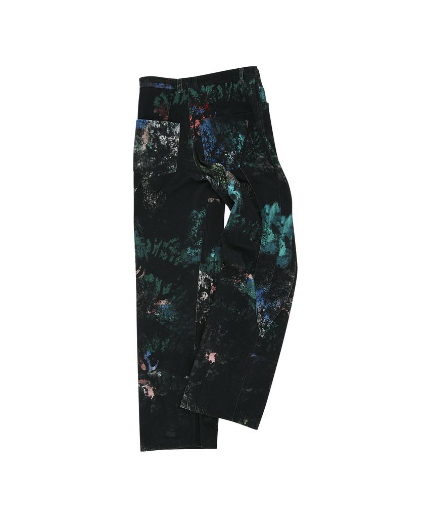 ADSB ANDERSSON BELL Black Scratch Curved Wide Jeans Apa644M(Black)