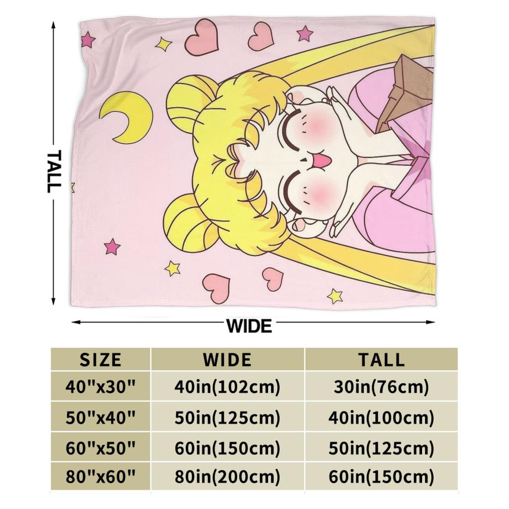 Sailor Moons Soft Blanket  Children Plush Bedding Throws Aesthetic Couch Chair Flannel Bedspread Sofa Bed Cover