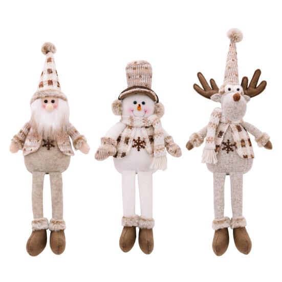 Рождественские украшения для кукол Снеговик Лось Длинноногий плюшевый игрушка Рождественские украшения Мягкая кукла Подарок для детей Друзья Семья