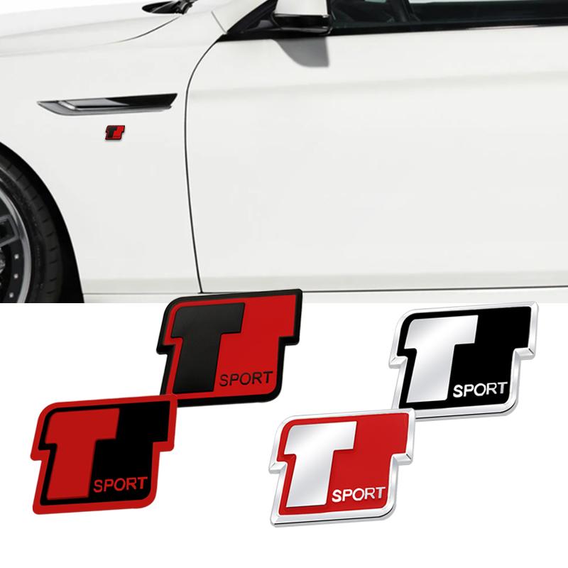 Metal 3D Badge T Sport Logo Car Rear Trunk Body Sticker Emblem For Toyota Corolla Rav4 Yaris Camry Highlander Land Cruiser