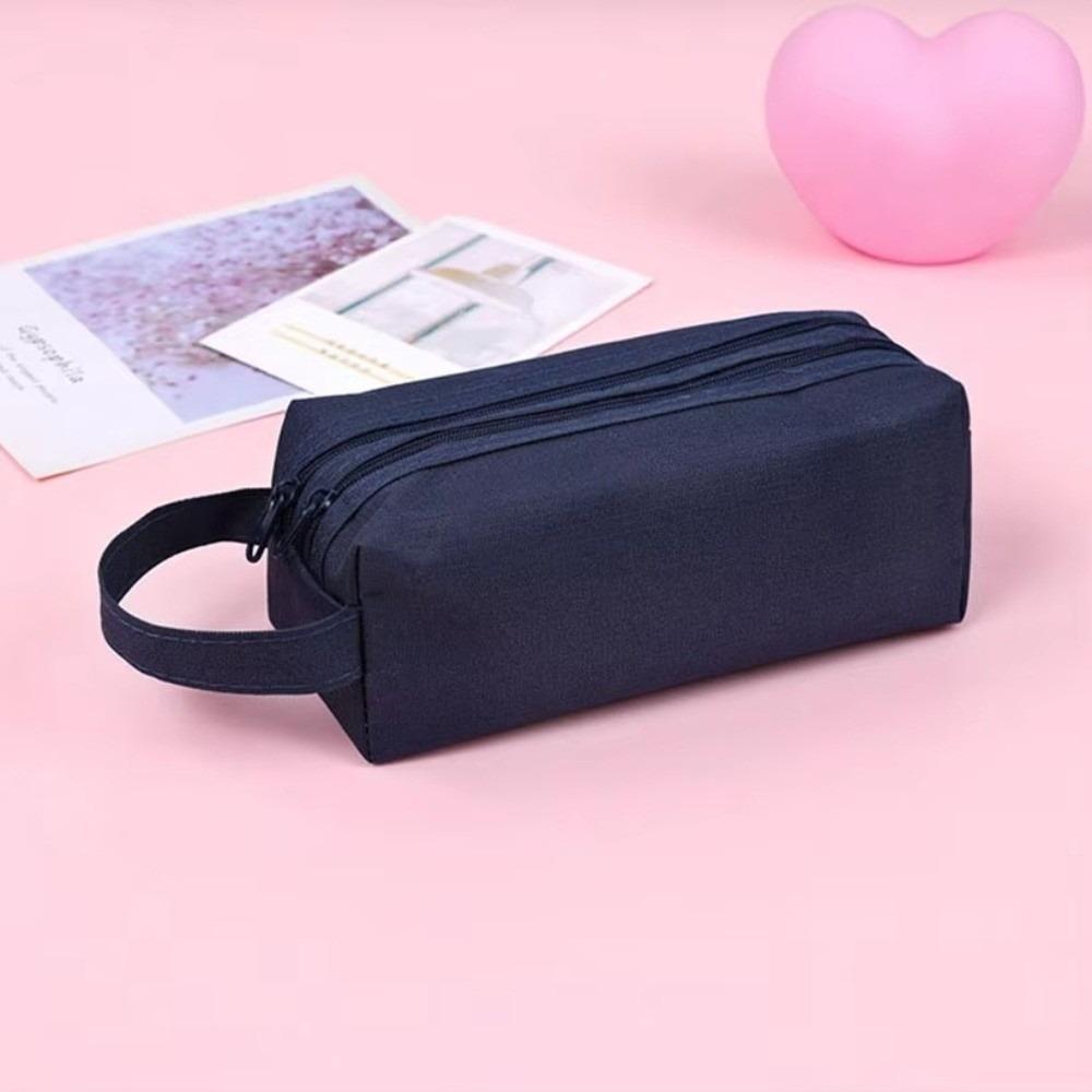 Double Zippers Pencil Pouch Waterproof Stationery Case Durable Pencil Case