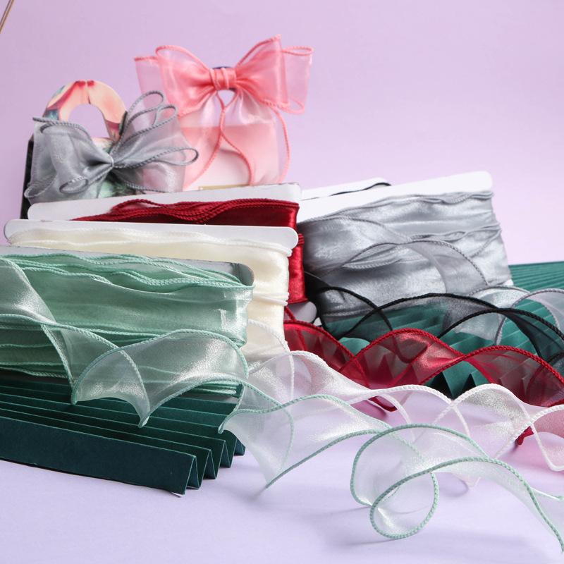 1 Roll Lace Mermaid Tail Yarn Ribbon Snow Bouquet Packing Bow Handmade Material Wave Flower Art