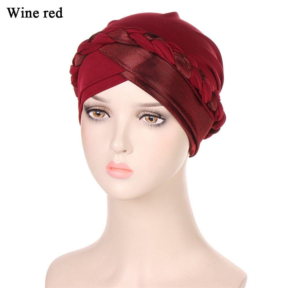Женская косичка для головы Индийская шапочка для сна с тюрбаном Шапочка для химиотерапии