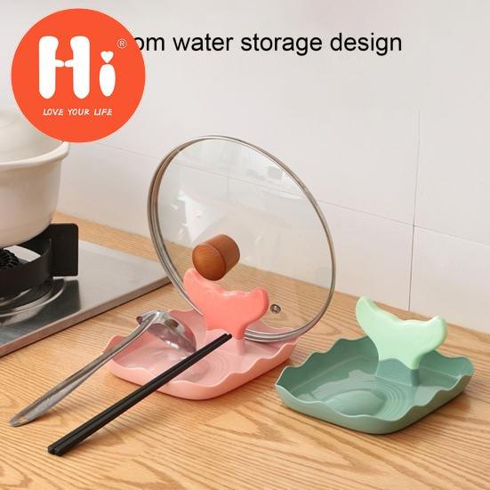Hi Fishtail Design Стойка для крышки кастрюли Стабильный полипропилен Легко чистящийся держатель для крышки кастрюли Кухонные инструменты