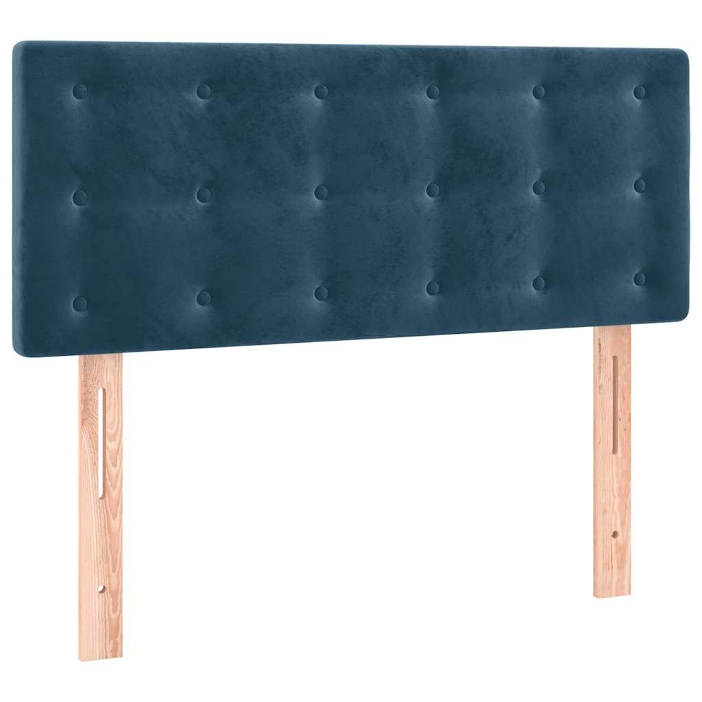 Vidaxl Łóżko Kontynentalne, Materac I Led, Niebieski Aksamit 80X200 Cm