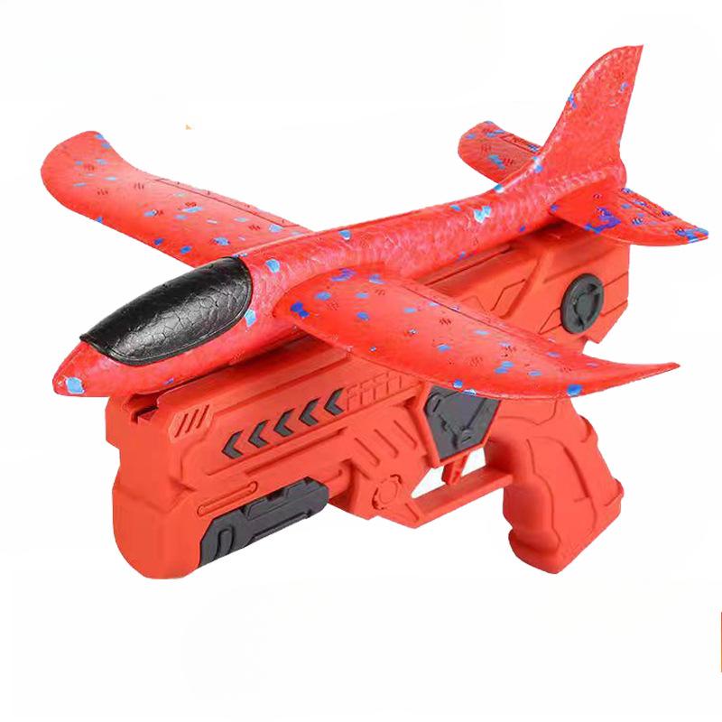 Игрушечный набор для запуска самолетов из пенопласта с катапультным механизмом - 4 планера разных цветов для детей