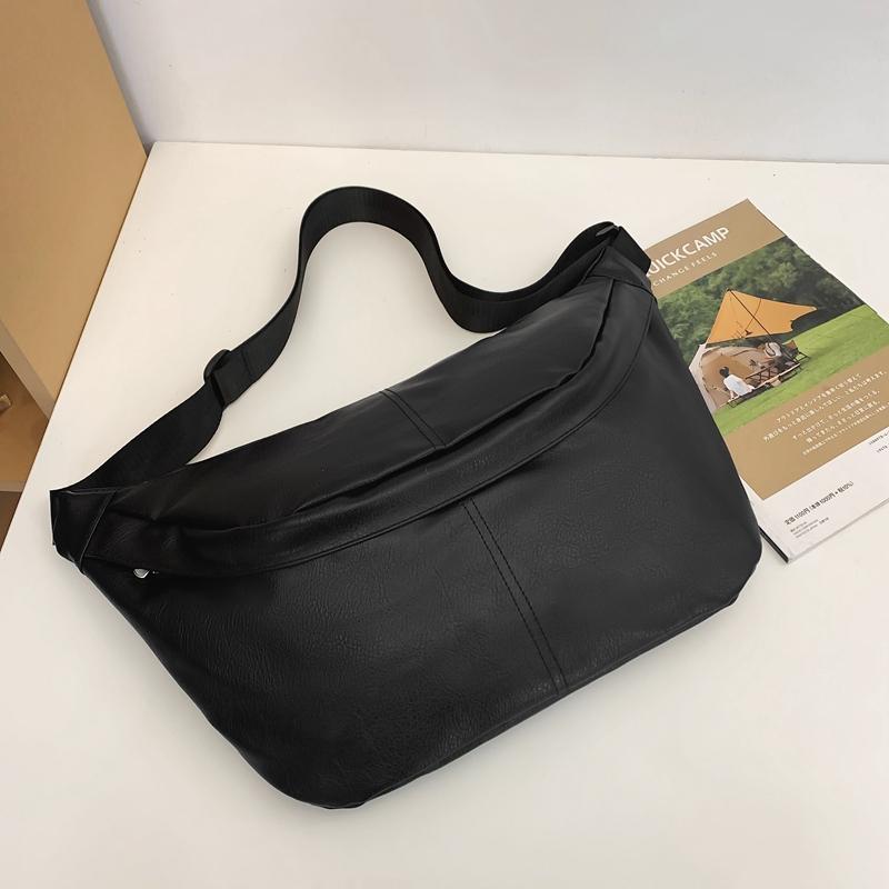 Мужская сумка через плечо из искусственной кожи, сумка через плечо большой емкости, нагрудная сумка