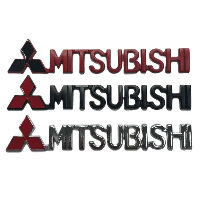 Car 1Pcs 3D Metal Zinc Alloy Car Body Emblem Badge Exterior Decorative Creative Stickers For Mitsubishi Outlander Pajero Lancer