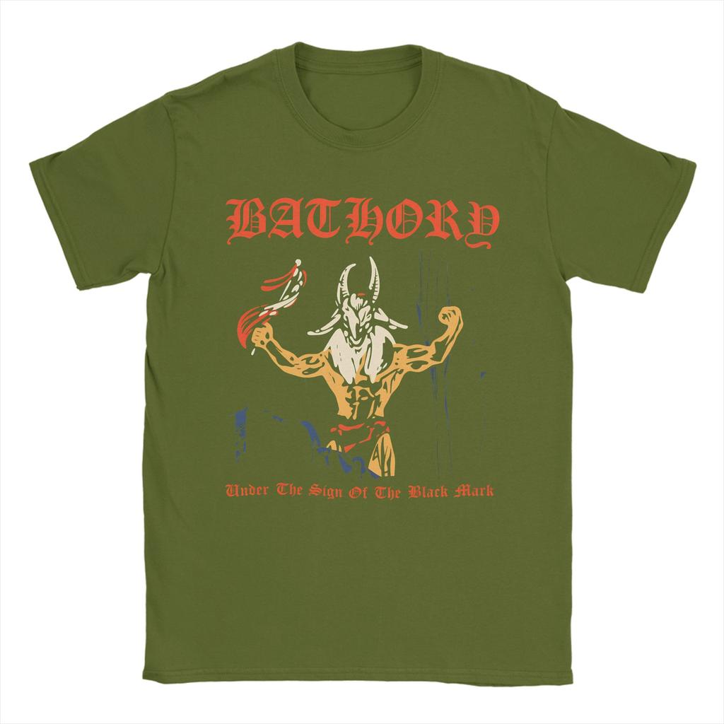 Bathory Black Metal T Shirt Mens 100 Cotton Funny TShirts Crewneck Tees Short Sleeve Clothes Printing