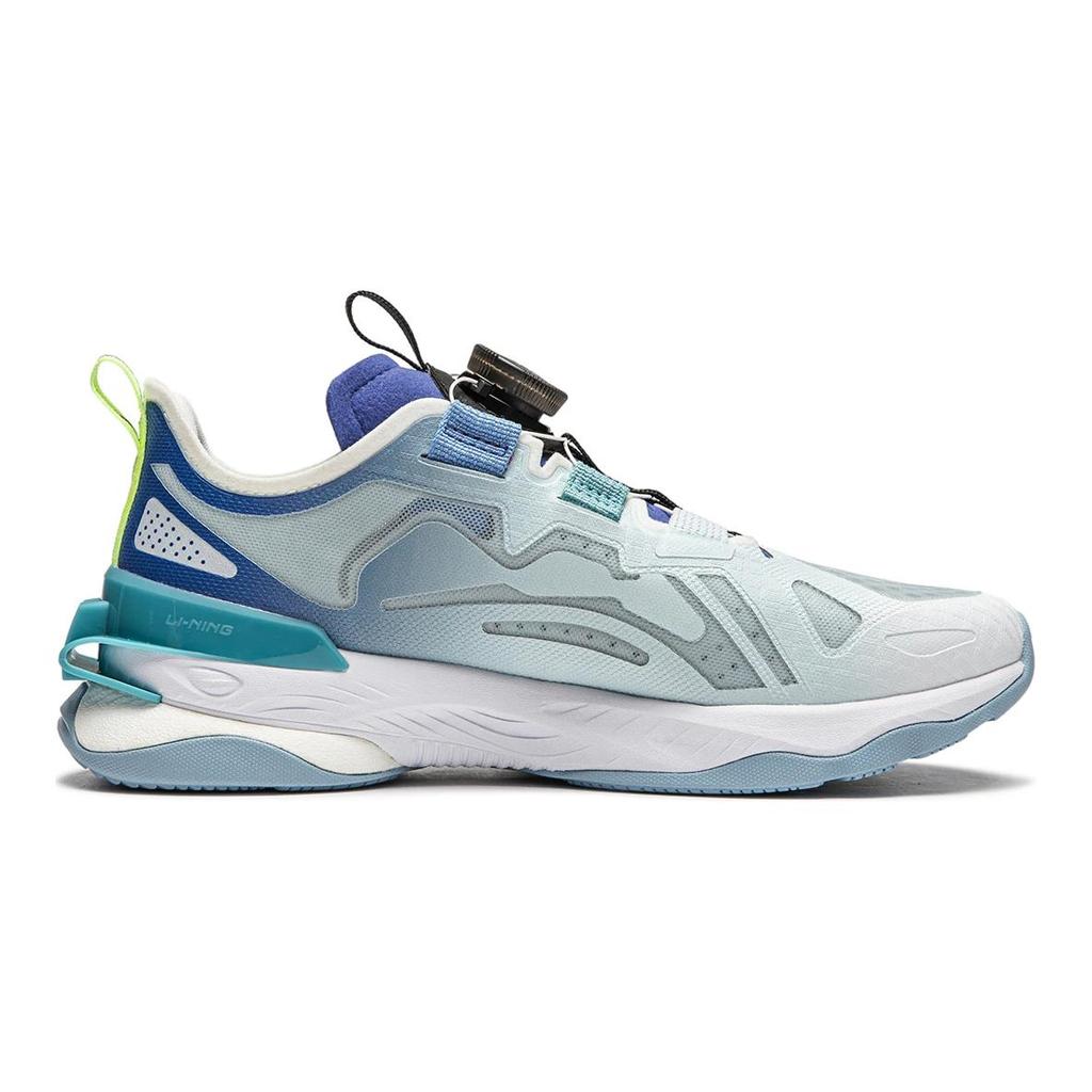 Li Ning Kids Тканевые удобные простые нескользящие амортизирующие низкие повседневные туфли Детские повседневные туфли серо-синего цвета YKCU040-3