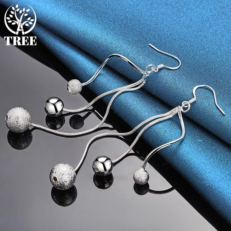 Ювелирные изделия из стерлингового серебра 925 пробы с гладкими матовыми бусинами и шариками-каплями