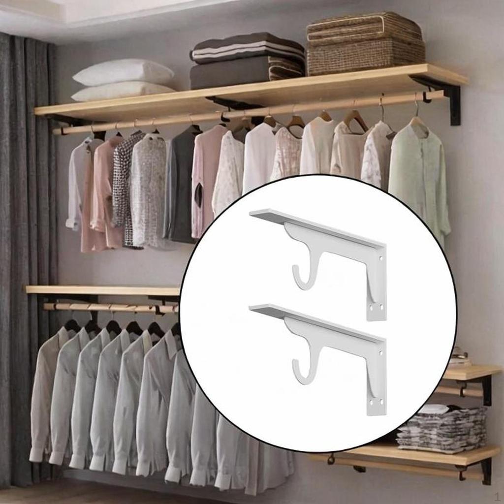 Closet Rod Bracket for Easy Installation Wall Mounting