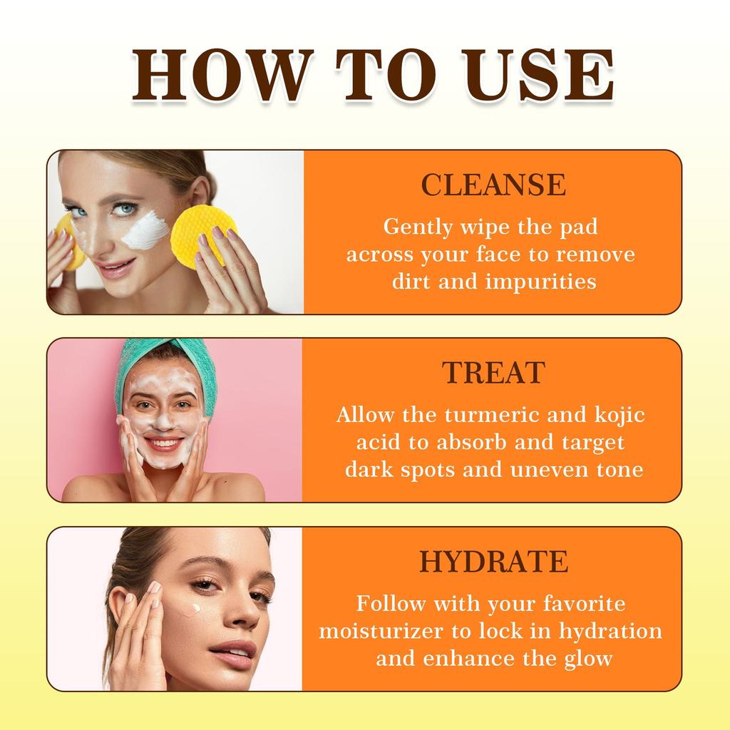 Очищающие диски, очищающие диски Kojic помогают сбалансировать жир и воду кожи, увлажняют, удаляют излишки кератина с кожи тела, 50 шт. /20 мл