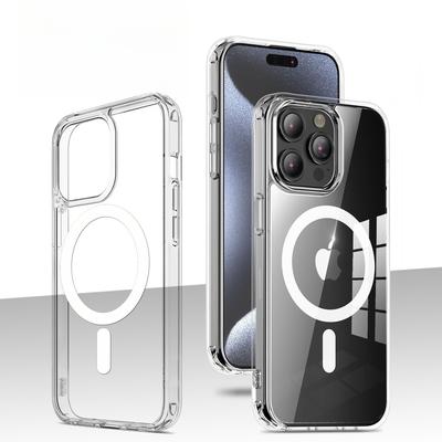 Подходит для iPhone16 Чехол для iPhone MagSafe Беспроводной Магнитный Чехол на Магнитной Присоске 15Pro Прозрачный Противоударный Чехол на Магнитной Присоске