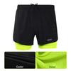 ARSUXEO Men's Running Shorts Outdoor Sports Training Exercise Jogging Gym Fitness 2 in 1 with Longer Liner Quick Dry Workout