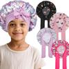Детская атласная ночная шапочка-завязка с единорогом и эластичной лентой
