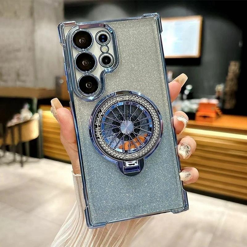 Чехол-подставка с вращающимся держателем с покрытием для Samsung Galaxy S25 FE S24 S23 Ultra S22 S21 S20 FE Plus Note 20Ultra Мягкая задняя крышка