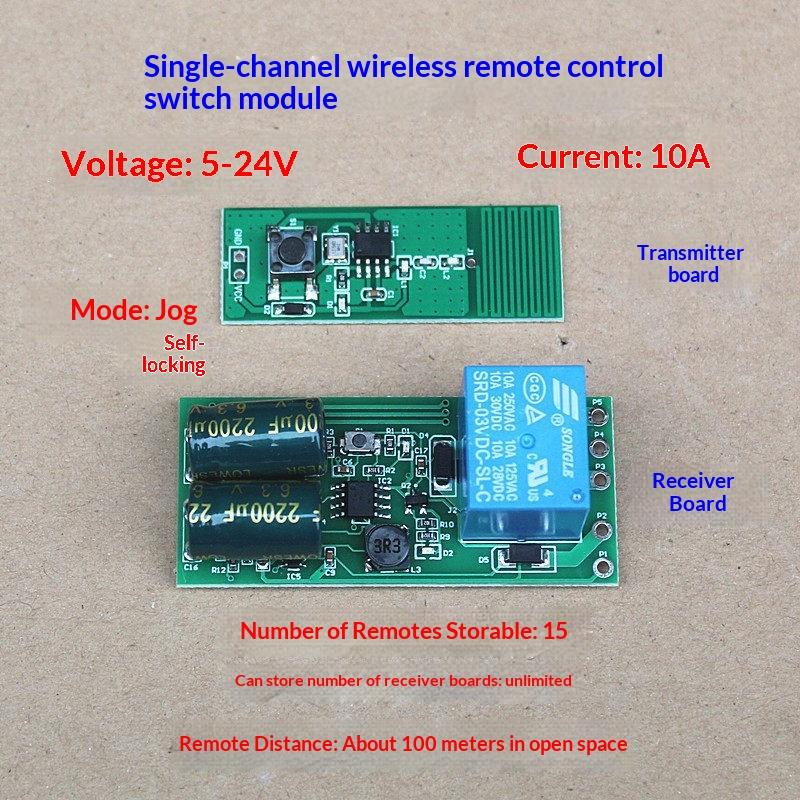 Wireless Control Relay Switch Kit for Motor and LED Light Board Module 12V DIY Automation High Compatibility Remote
