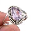 Ювелирное кольцо из чистого серебра 925 пробы с натуральным розовым аметистом ручной работы S.6.5 C1Q53