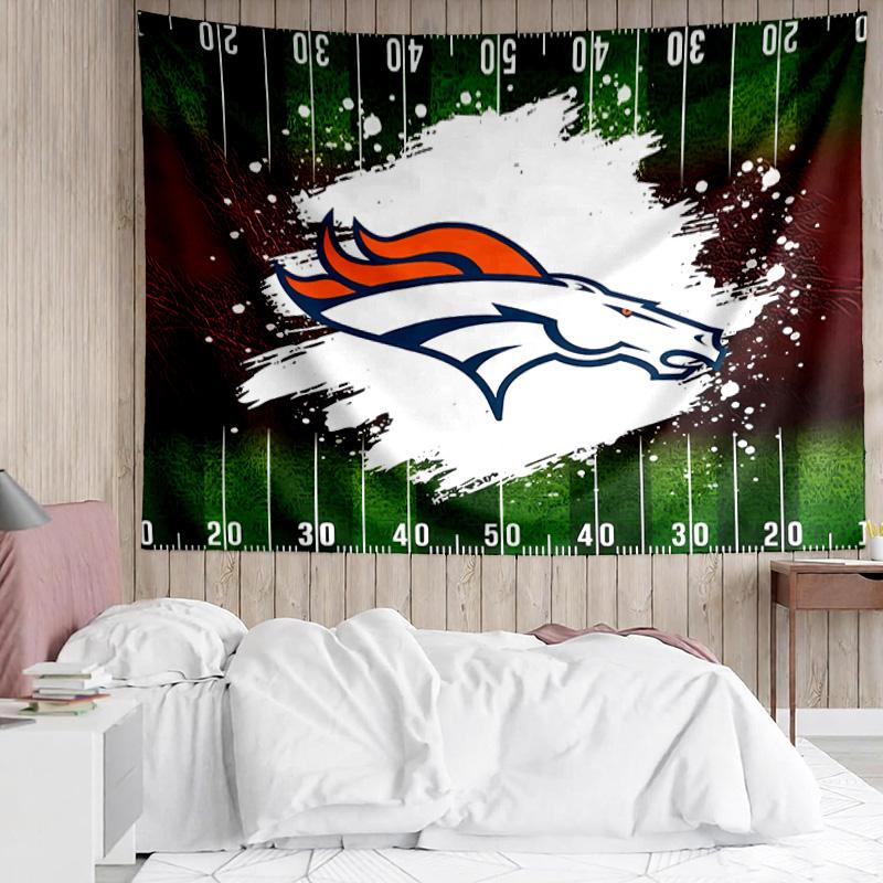 Гобелен с логотипом Denver Broncos для эстетичной спальни, классной комнаты, настенное панно для гостиной, общежития, офиса, идеальный креативный подарок