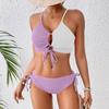 Women's Solid Swimwear Sense Bikini With Chest Pad No Steel Bra Swimwear