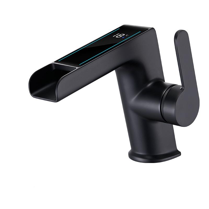 LED Bathroom Basin Faucet Hot and Cold Crane Brass Digital Display Sink Mixer Single Lever Sink Faucet Water Faucet Crane