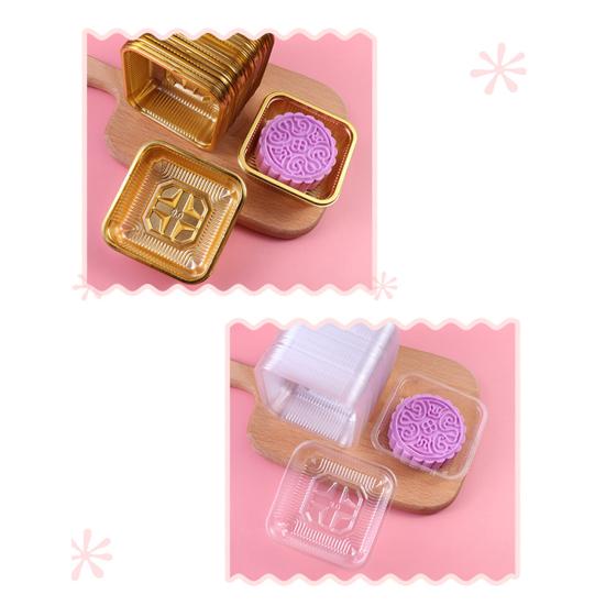 100шт безопасный квадратной формы милый прочный прозрачный контейнер для печенья и конфет контейнер для торта