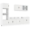 7 Piece Lucca Kitchen Cabinet Set Glossy White Engineered Wood