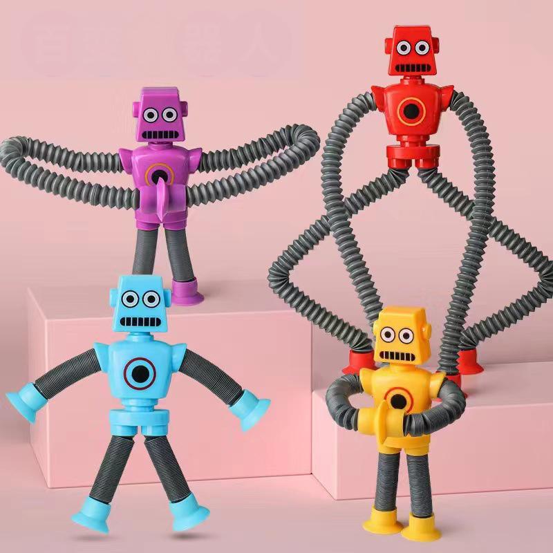4/16 шт. Игрушки-роботы с присосками Pop Tubes, снимающие стресс, телескопические роботы, сенсорные игрушки оптом, забавный подарок для детей, мальчиков, девочек