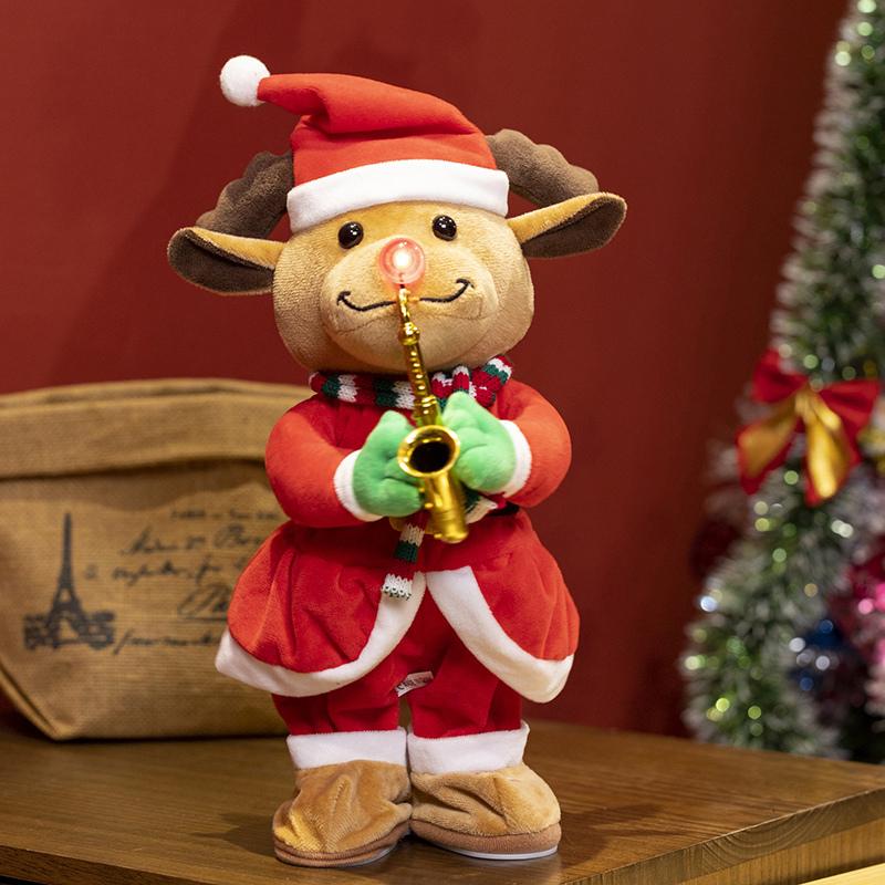 Creative Electric Christmas Series Plush Toys Dance Music Mimics Talking Elk Santa Claus Snowman Toys Gifts For Boys And Girls