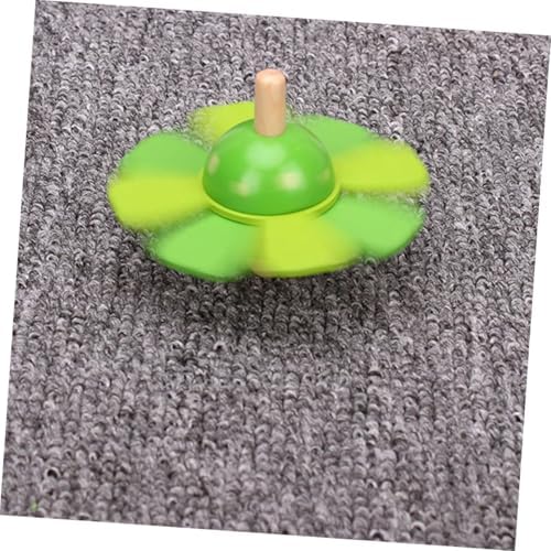 4 PCS Wooden Spinning Tops Toy Colorful Flower Design Hand Spun Tops for Kids Birthday Party Games Hand Eye Coordination Training Toy