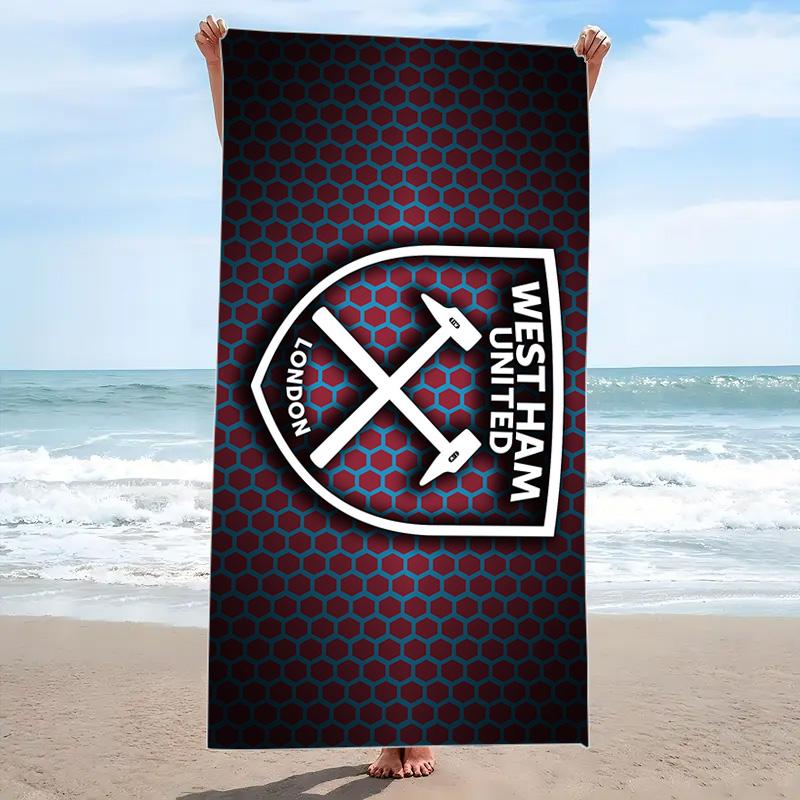 West Ham United Print Beach Towel, Large Soft Quick Dry Towel for Beach Camping Swimming