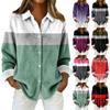 Women's Shirt Blouse Print Button Long Sleeve Casual Basic Shirt Collar Regular Top