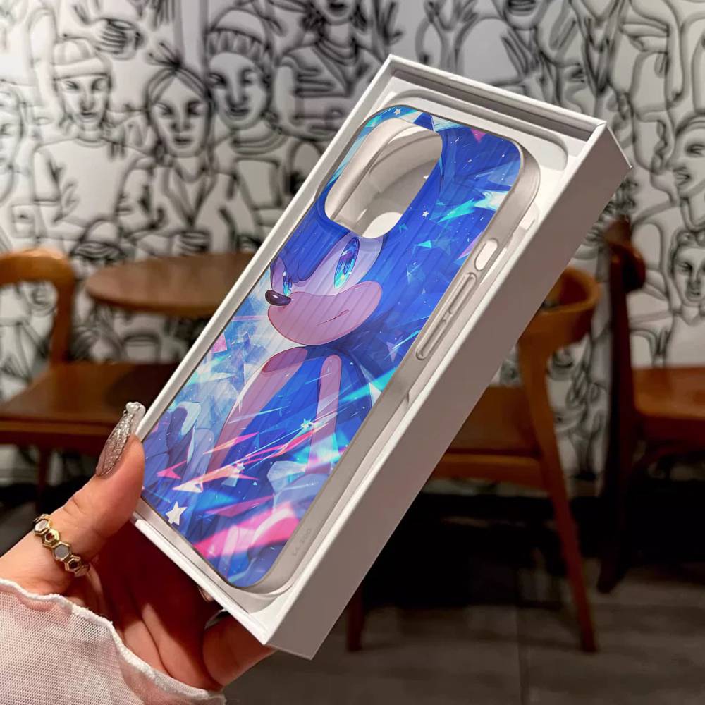 Game S-Sonic Movie Anime For IPhone 15 16 17 14 13 12 11 Pro Max 16E 16 Plus 17 Air Corrugated Shockproof Phone Cover