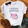 Funny Axolotl T Shirt Women Relaxolotl Kawaii Short Sleeve T-shirt Women's Clothing Summer Tops Y2k Casual Cartoon Graphic Tee