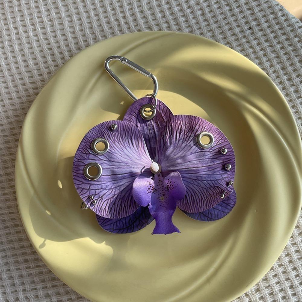 Backpack Decoration Orchid Lily Keychain Colorful Backpack Hangings Decor Flower Bag Pendant