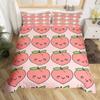 Комплект пододеяльника Свежий персик Яблоко Мультяшный Милый Kawaii Узор Полиэстер Покрывало для одеяла Размер King Для детей Подростков Взрослых