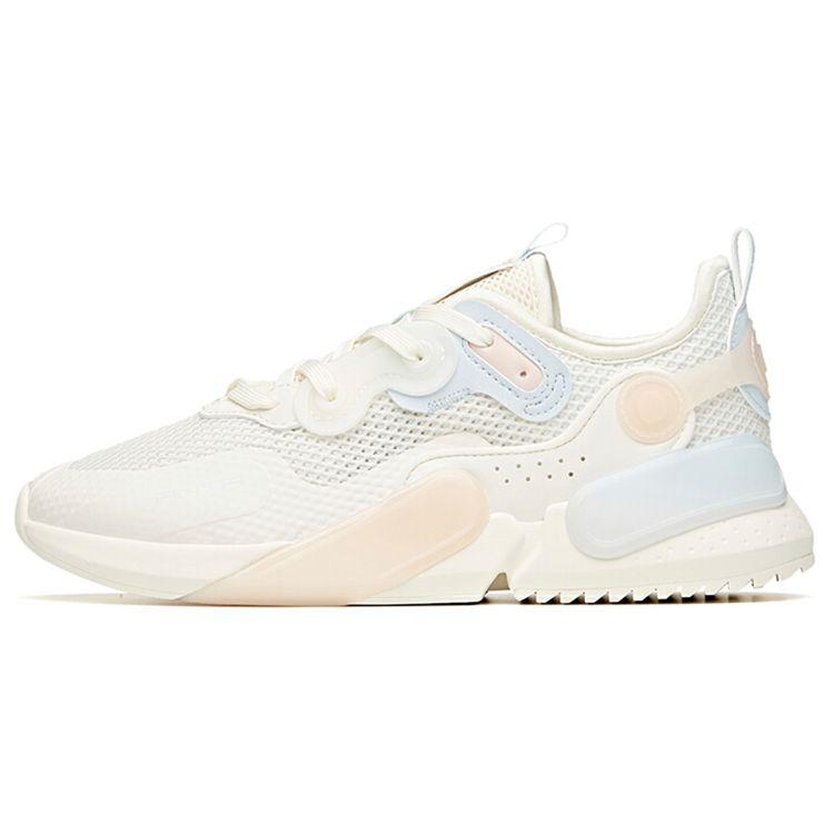 Anta Lifestyle Series Mesh Breathable Low-Top Sneakers Women Sneakers White Gray Pink 122128800-1