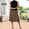 Женская юбка миди, однотонная юбка-трапеция, расклешенная, эластичная, с высокой талией, утягивающая, офисная юбка, удобная для ношения в течение всего дня