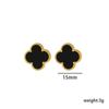 Large Titanium Steel Four-leaf Clover Earrings Fashionable Versatile Earrings Senior Sense of Ladies Earrings