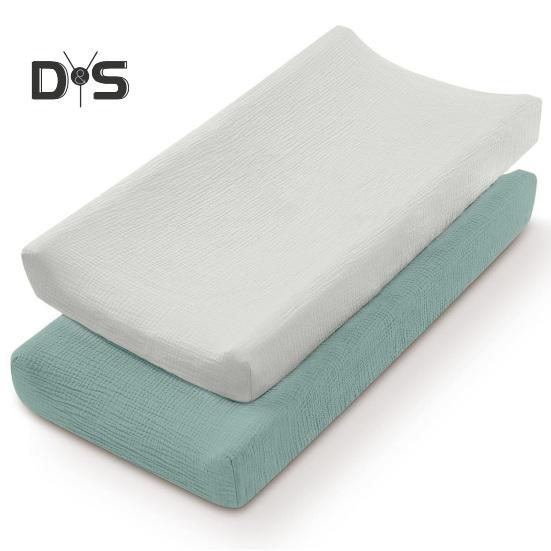 2 Pcs Baby Diaper Changing Pad Cover Soft Cotton Hygienic Protection Machine Washable Inflant Diaper Changing Table Cover