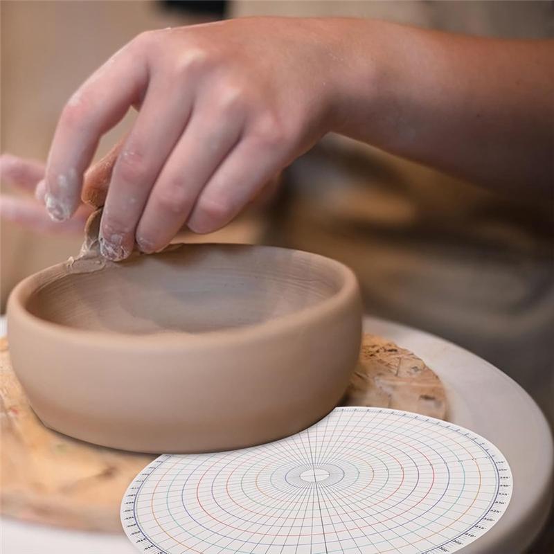 A96I-Pottery Clay Divider Tool Equal Circle Protractor Rotary Disc Pottery Trimmer Tool Circle Scale Ruler