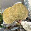 2Pcs/5Pcs  Straw Fan Party Handmade Woven Cattail Fan Summer Cooling Dandelion Fan Photo Props Multi-Size