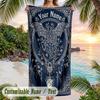 Ethereal Dragon Moonlight Theme Quick Dry Beach Towel Custom Name Text Print Large Sand Resistant Towel Beach Vacation