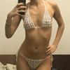 Sunbathing Handmade Crochet Bikini Suit Micro Swimsuit Micro Swimwear