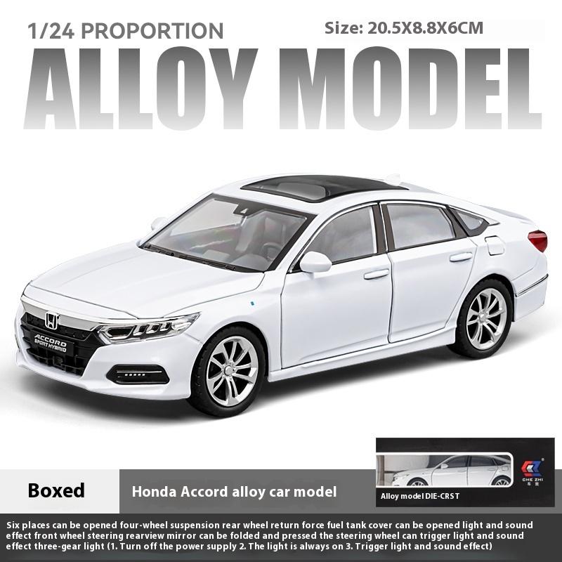 1/24 Honda Accord Лимузин Звук и Свет Сплав Металл Литой Модель Автомобиля Компьютерный Хост DIY Продукт Подарочная Коробка для Парня Праздник