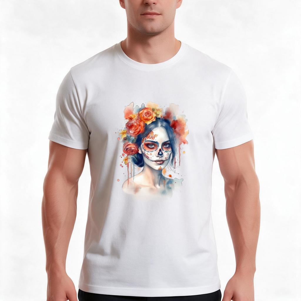 Dark Fantasy Witch Halloween Watercolor Style Tshirt Summer Casual Cotton Tee Oversized Streetwear Tops Unisex Unisex Unisex