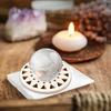 Ball Holder Wooden  Ball Base Stand Hollow  Sphere Stand Hollow Sunflower Design For  Ball Display