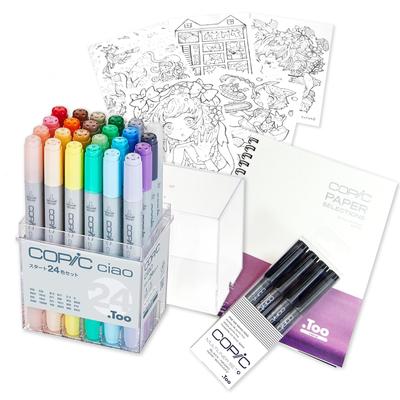 Copic Too Ciao Стартовый набор 24 Сделано в Многоцветный Иллюстратор Маркер Заправляемые чернила Коробка, Цвета, Япония, Маркеры, Ручки,